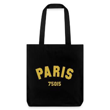 15e arrondissement de PARIS - Tote bag épais recyclé Stanley/Stella - noir - Devant