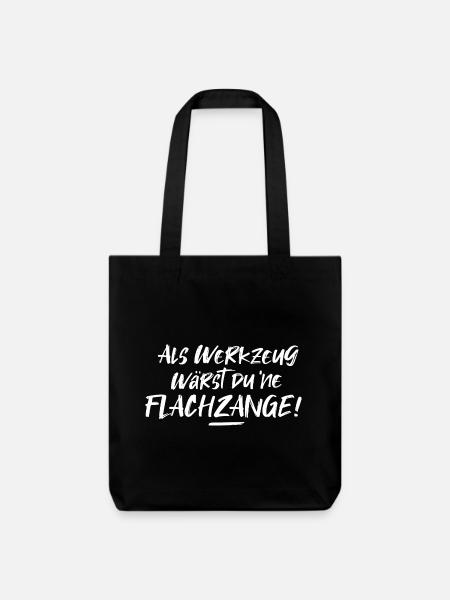 Lustiger Handwerkerspruch Flachzange - Stanley/Stella recycelter Heavyweight Stoffbeutel - Schwarz