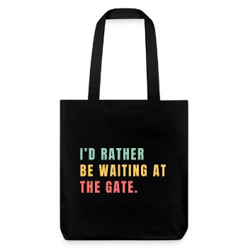 Je préférerais attendre à la porte - Tote bag épais recyclé Stanley/Stella - noir - Devant
