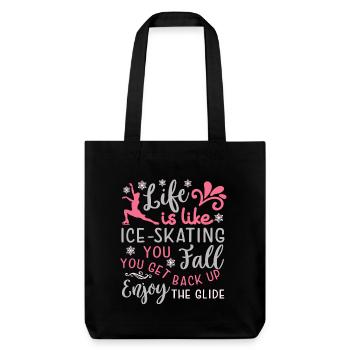 Skating Life Tshirt Figure Skating Gift Idea - Stanley/Stella Heavyweight Recycled Tote Bag - black - Front