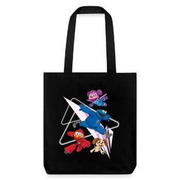 Mecha Builders Elmo, Cookie and Abby - Stanley/Stella Heavyweight Recycled Tote Bag - black - Front
