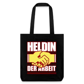 Heldin der Arbeit (Farben änderbar) - Stanley/Stella recycelter Heavyweight Stoffbeutel - Schwarz - Vorne