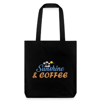 Sunshine & Coffee Beach Vibes Summer Sun Gifted - Stanley/Stella Heavyweight Recycled Tote Bag - black - Front