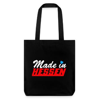 Made in Hessen Logo mit Herz - Stanley/Stella recycelter Heavyweight Stoffbeutel - Schwarz - Vorne