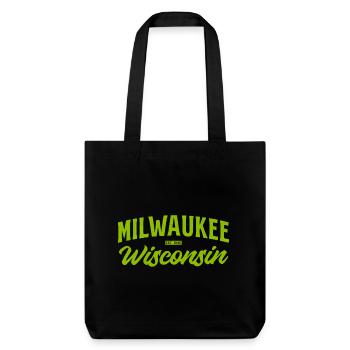 Milwaukee Wisconsin Vintage Script - Stanley/Stella Heavyweight Recycled Tote Bag - black - Front