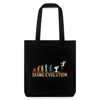 Ski-Evolution: Von den ersten Schritten zum Freestyle - Stanley/Stella recycelter Heavyweight Stoffbeutel - Schwarz - Vorne