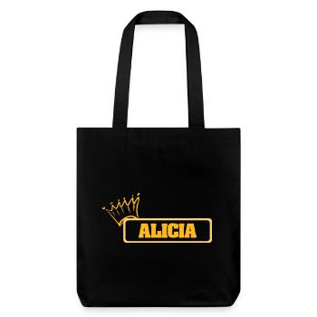 Vorname Alicia - Stanley/Stella recycelter Heavyweight Stoffbeutel - Schwarz - Vorne