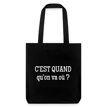 voyage, vacances, voyager, voyageur - Tote bag épais recyclé Stanley/Stella - noir - Devant