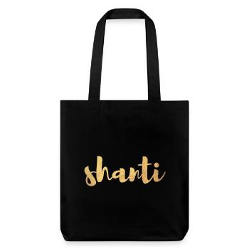 Shanti Gold Tranquillité Yoga Paix om Namaste Bouddhisme - Tote bag épais recyclé Stanley/Stella - noir - Devant