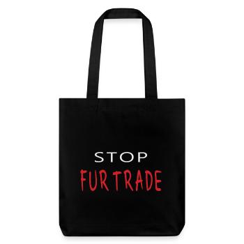 Stopp Pelzhandel - Tierschutz Anti Pelz Botschaft - Stanley/Stella recycelter Heavyweight Stoffbeutel - Schwarz - Vorne