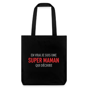 Super Maman Qui Déchire - Tote bag épais recyclé Stanley/Stella - noir - Devant
