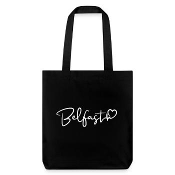 Belfast Heartbeat - Stanley/Stella Heavyweight Recycled Tote Bag - black - Front