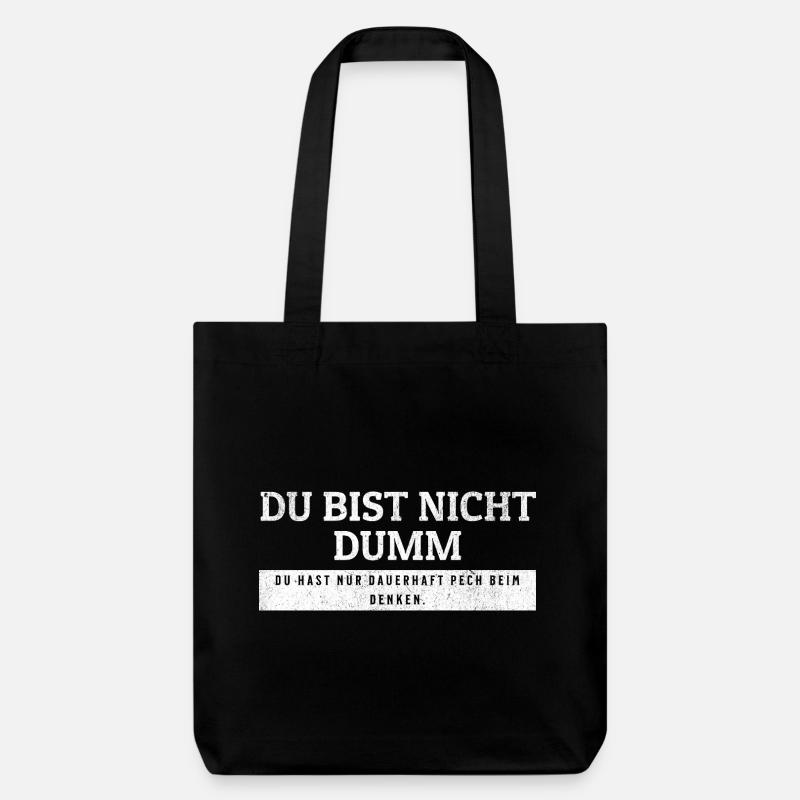 SARKASMUS - Dauerhaft Pech beim Denken - Stanley/Stella recycelter Heavyweight Stoffbeutel - Schwarz