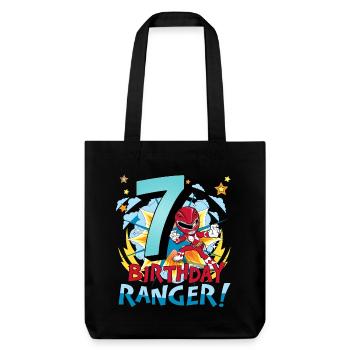 Power Rangers Birthday Design 7 Years - Stanley/Stella Heavyweight Recycled Tote Bag - black - Front