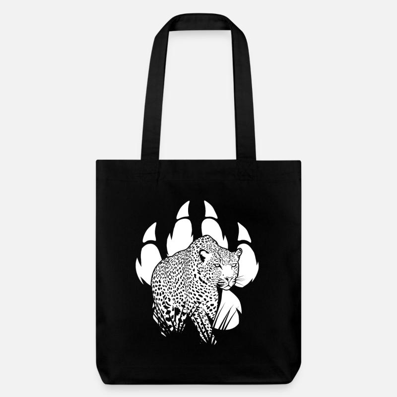 Pantherpfote - Stanley/Stella recycelter Heavyweight Stoffbeutel - Schwarz