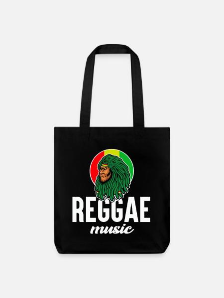 Reggae-Löwe in Rasta-Farben - Stanley/Stella recycelter Heavyweight Stoffbeutel - Schwarz