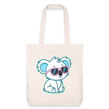 Koala White Chill Sonnenbrille - Stanley/Stella recycelter Heavyweight Stoffbeutel - Naturweiß - Vorne