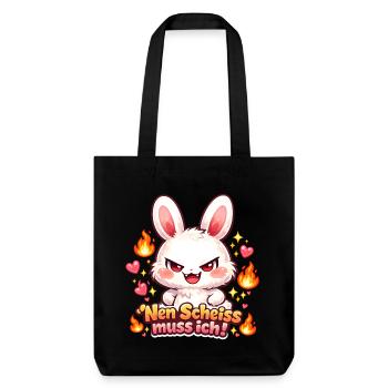 Cute Hase Nen Scheiß muss ich Statement - Stanley/Stella recycelter Heavyweight Stoffbeutel - Schwarz - Vorne