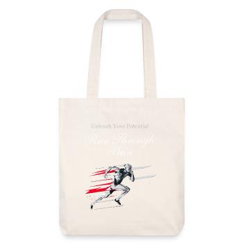 Running Jogging Motivation Sprint Runner Design - Stanley/Stella Heavyweight Recycled Tote Bag - natural white - Front