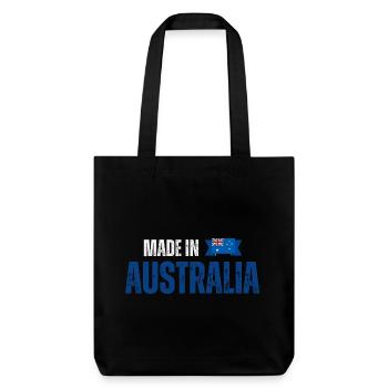 Hergestellt in Australien, australischer Stolz - Stanley/Stella recycelter Heavyweight Stoffbeutel - Schwarz - Vorne