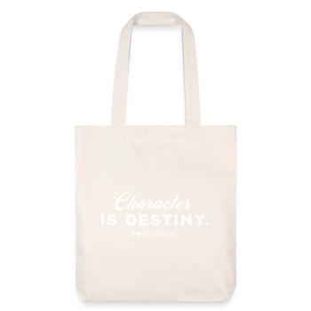 Citation d’Héraclite sur le personnage - Tote bag épais recyclé Stanley/Stella - blanc cassé - Devant