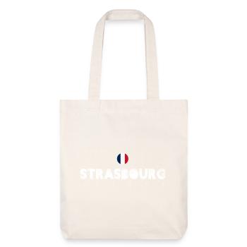 Typographie du drapeau en détresse de Strasbourg - Tote bag épais recyclé Stanley/Stella - blanc cassé - Devant