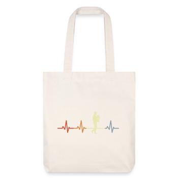 Vintage French Horn Heartbeat - Stanley/Stella Heavyweight Recycled Tote Bag - natural white - Front