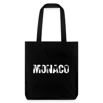 Monaco Palmen - Stanley/Stella recycelter Heavyweight Stoffbeutel - Schwarz - Vorne