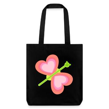 Coeur Papillon Printemps Enfant Bébé Insectes Années 80 - Tote bag épais recyclé Stanley/Stella - noir - Devant