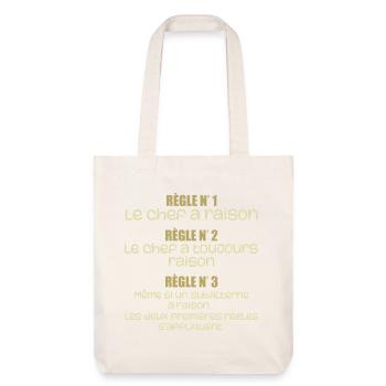 Les regles du chef - Tote bag épais recyclé Stanley/Stella - blanc cassé - Devant