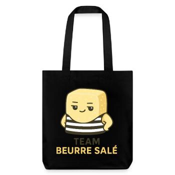 Team beurre salé - Tote bag épais recyclé Stanley/Stella - noir - Devant