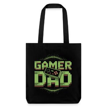 Gamer Dad Pixel Art Design - Stanley/Stella recycelter Heavyweight Stoffbeutel - Schwarz - Vorne