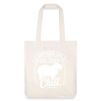 Capybara Life: Eat Sleep Chill - Stanley/Stella Heavyweight Recycled Tote Bag - natural white - Front