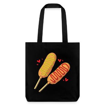 Corn dog - Stanley/Stella Heavyweight Recycled Tote Bag - black - Front