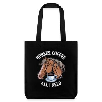 Lustiges Pferd Kunst Pferdebesitzer Pferde Kaffee - Stanley/Stella recycelter Heavyweight Stoffbeutel - Schwarz - Vorne