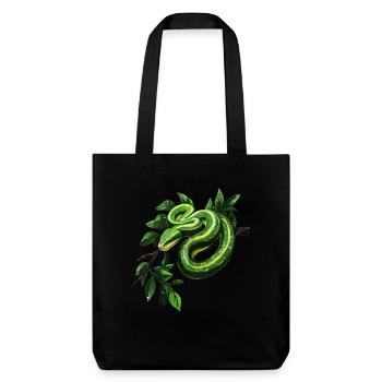 Arbre vert Python Serpents Amoureux Terrarium - Tote bag épais recyclé Stanley/Stella - noir - Devant