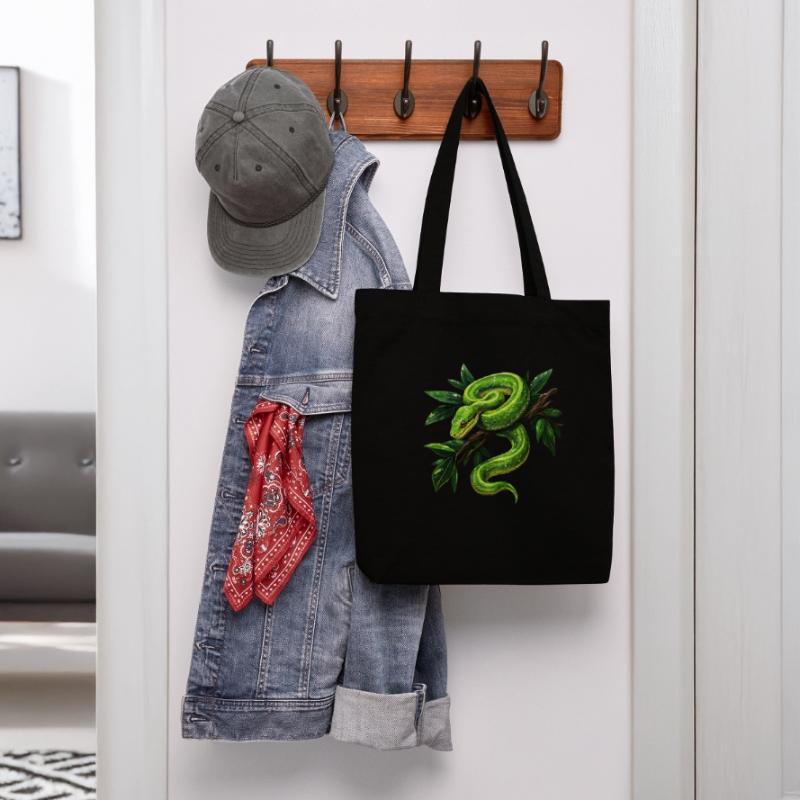 Green Tree Python Snakes Lover Terrarium Stanley/Stella Heavyweight Recycled Tote Bag