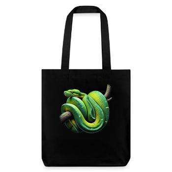 Arbre vert Python Serpents Amoureux Terrarium - Tote bag épais recyclé Stanley/Stella - noir - Devant