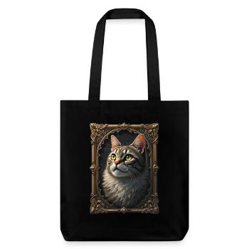 Medieval Cat in Picture Frame Art Crown - Stanley/Stella Heavyweight Recycled Tote Bag - black - Front