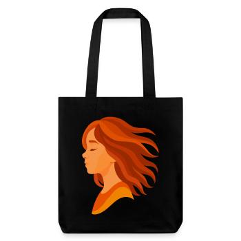 Porträt eines Mädchens mit roten Haaren - Stanley/Stella recycelter Heavyweight Stoffbeutel - Schwarz - Vorne