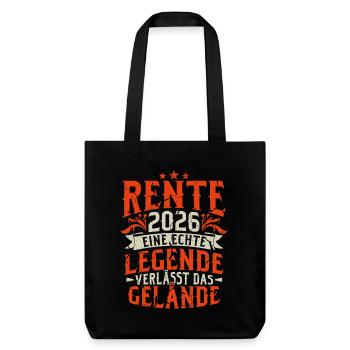 Rente 2026 Renter Ruhestand Geschenk - Stanley/Stella recycelter Heavyweight Stoffbeutel - Schwarz - Vorne