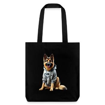 Drôle de berger allemand Chill Out Chill - Tote bag épais recyclé Stanley/Stella - noir - Devant