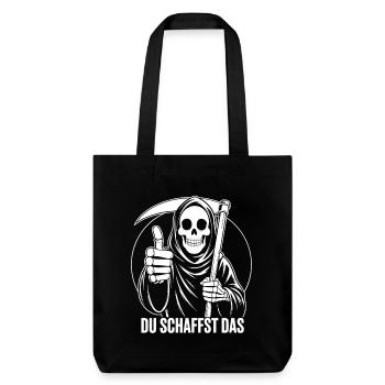 Grim Reaper lustig Du schaffst das Motivation - Stanley/Stella recycelter Heavyweight Stoffbeutel - Schwarz - Vorne