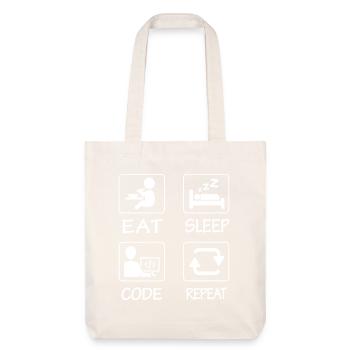 Eat Sleep Code Repeat - Stanley/Stella Heavyweight Recycled Tote Bag - natural white - Front