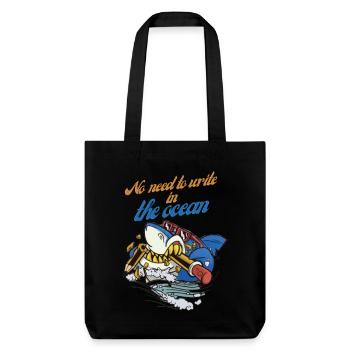 Le requin crayon dans l’aventure océanique - Tote bag épais recyclé Stanley/Stella - noir - Devant