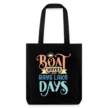 Bateau Vagues Soleil Rayons Lac Jours - Tote bag épais recyclé Stanley/Stella - noir - Devant