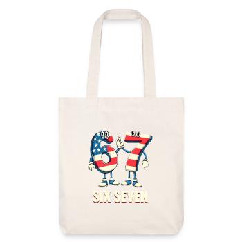 US Flag 67 Memes Six Seven - Stanley/Stella Heavyweight Recycled Tote Bag - natural white - Front