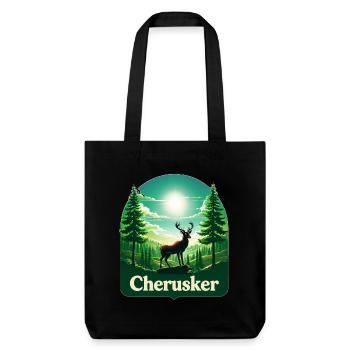 Cherusker – Stolz der Wälder - Stanley/Stella recycelter Heavyweight Stoffbeutel - Schwarz - Vorne
