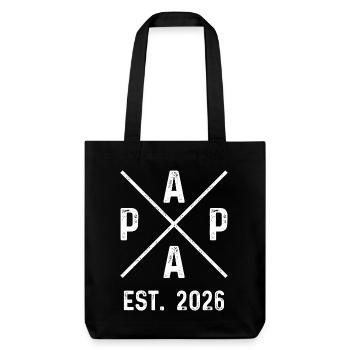 Papa Est. 2026 - Stanley/Stella recycelter Heavyweight Stoffbeutel - Schwarz - Vorne