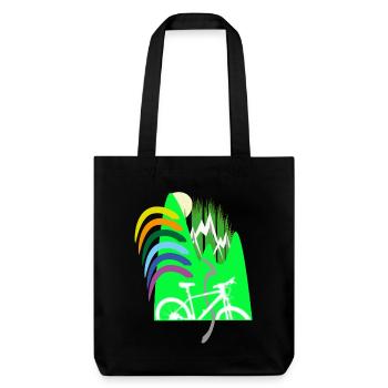 Piste cyclable montagnes arc-en-ciel - Tote bag épais recyclé Stanley/Stella - noir - Devant